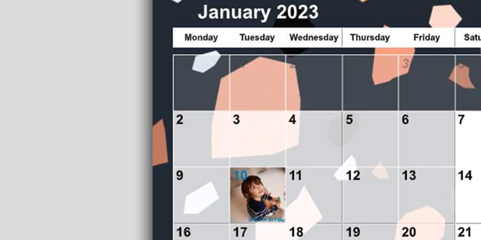 add special days to personalised calendar